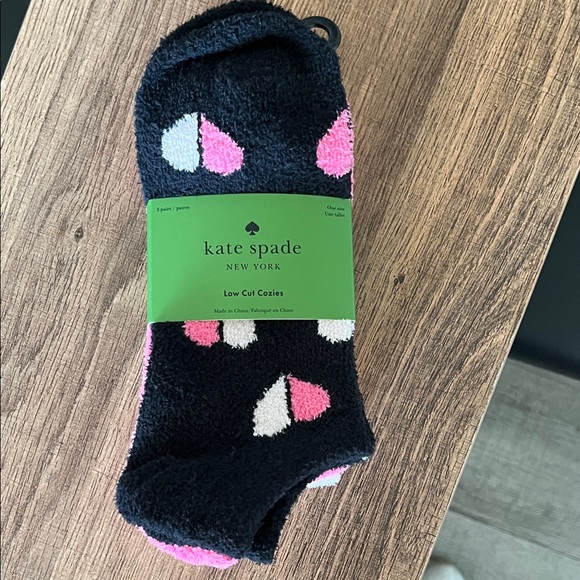 kate spade Accessories - Kate Spade valentine themed fuzzy low cut socks, three pair, NWT